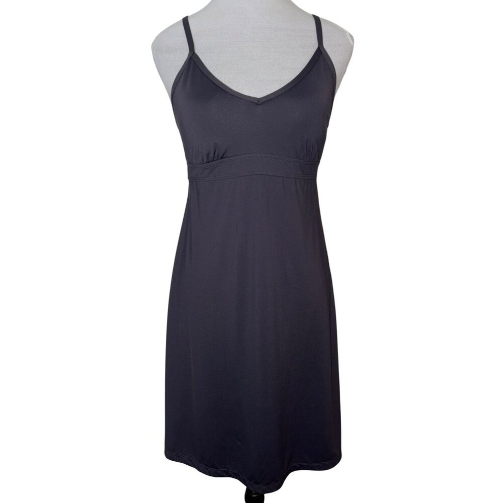 Athleta Shorebreak Gray Adjustable Racerback Athletic Dress With Built-In Bra Si